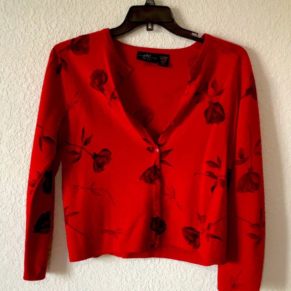 Red lambs wool sweater.